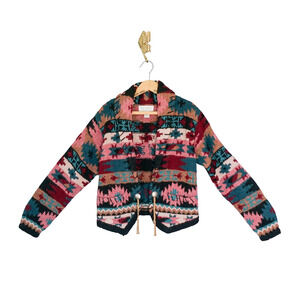 VTG Petite Sophisticate Shetland Wool Cardigan Jacket S Southwest Cowgirl Boho